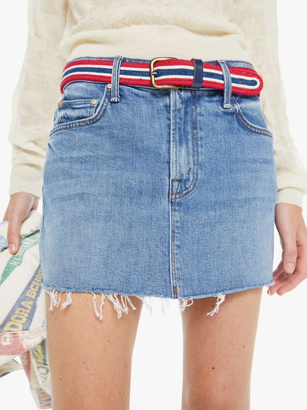 Mother Denim The Ditcher Mini Fray Heads Or Tails