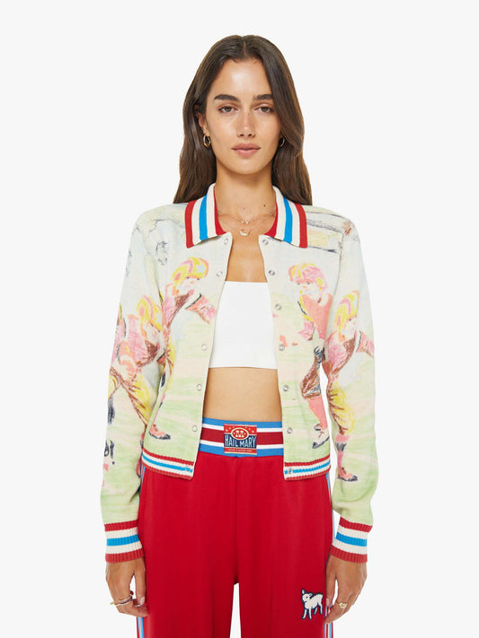 Mother Denim The Slim Raquette Cardigan Scramble