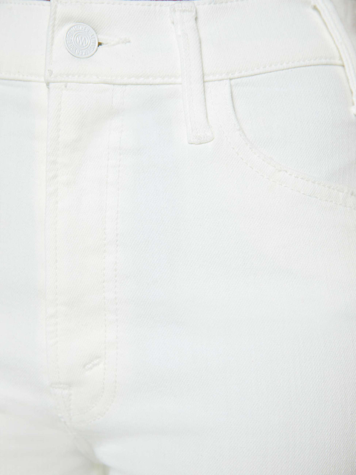 Mother Denim PETITES The Lil Hustler Ankle Fray White