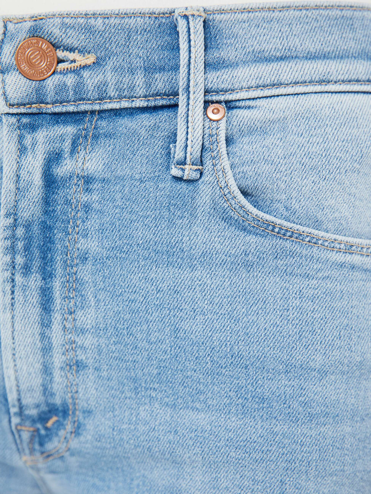 Mother Denim The Mid Rise Dazzler Ankle Fray Blue (Medium)