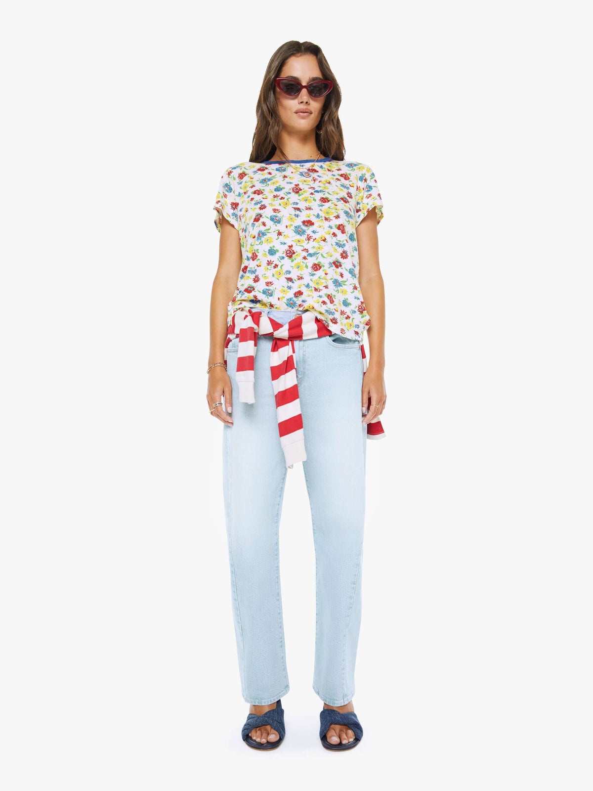 Mother Denim The Mid Rise Rambler Zip Ankle Fray Comeback Kid