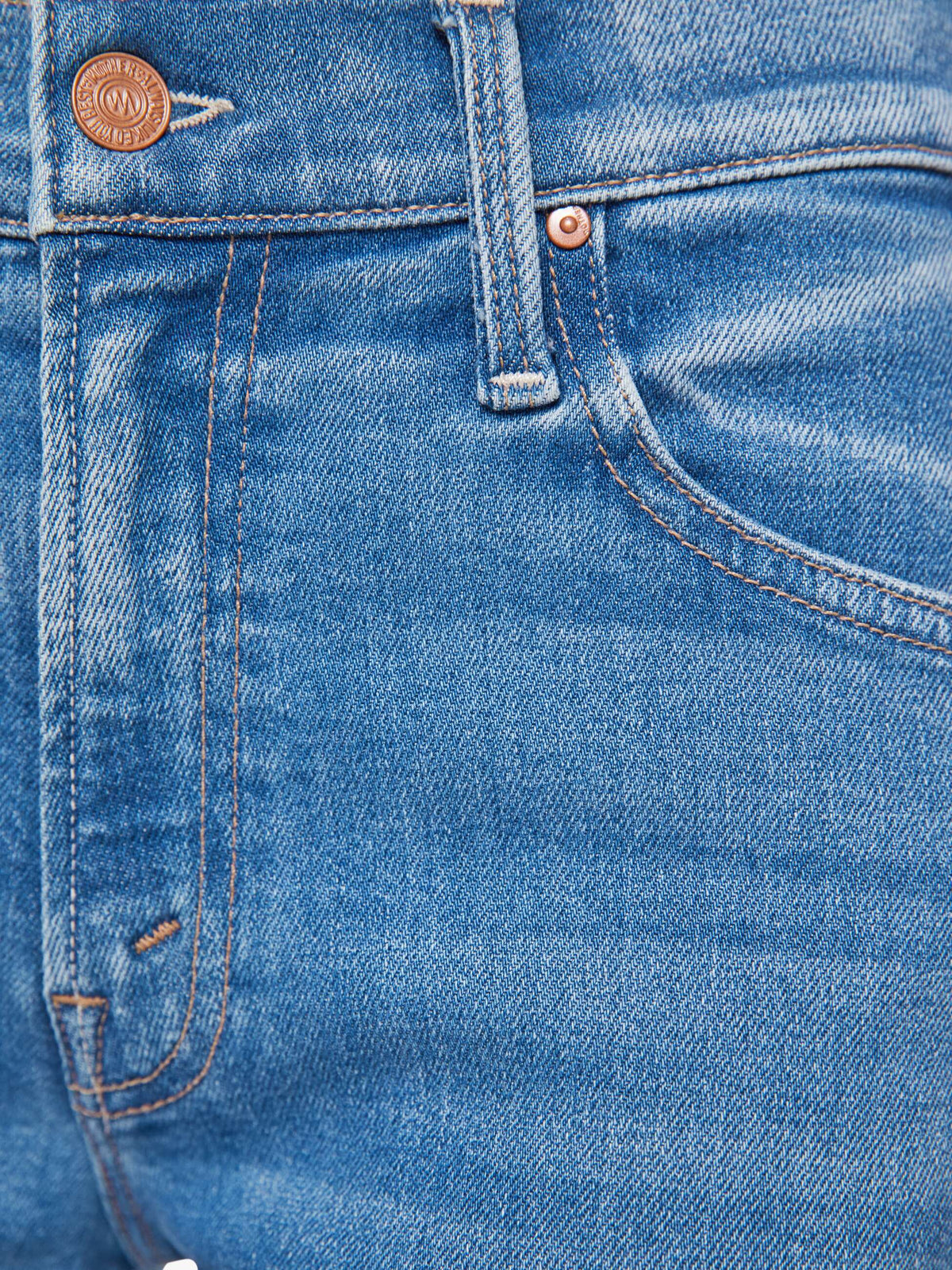 Mother Denim The Mid Rise Rambler Zip Ankle Blue (Medium)