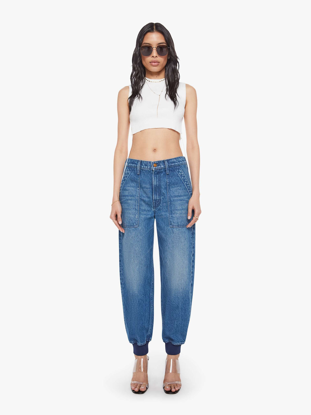 Mother Denim SNACKS! The Peeler Jogger Ankle Blue (Medium)