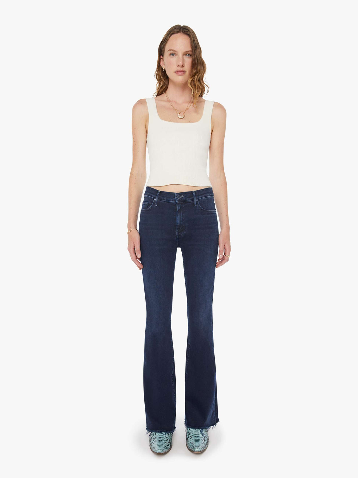 Mother Denim The Weekender Fray Blue (Medium)