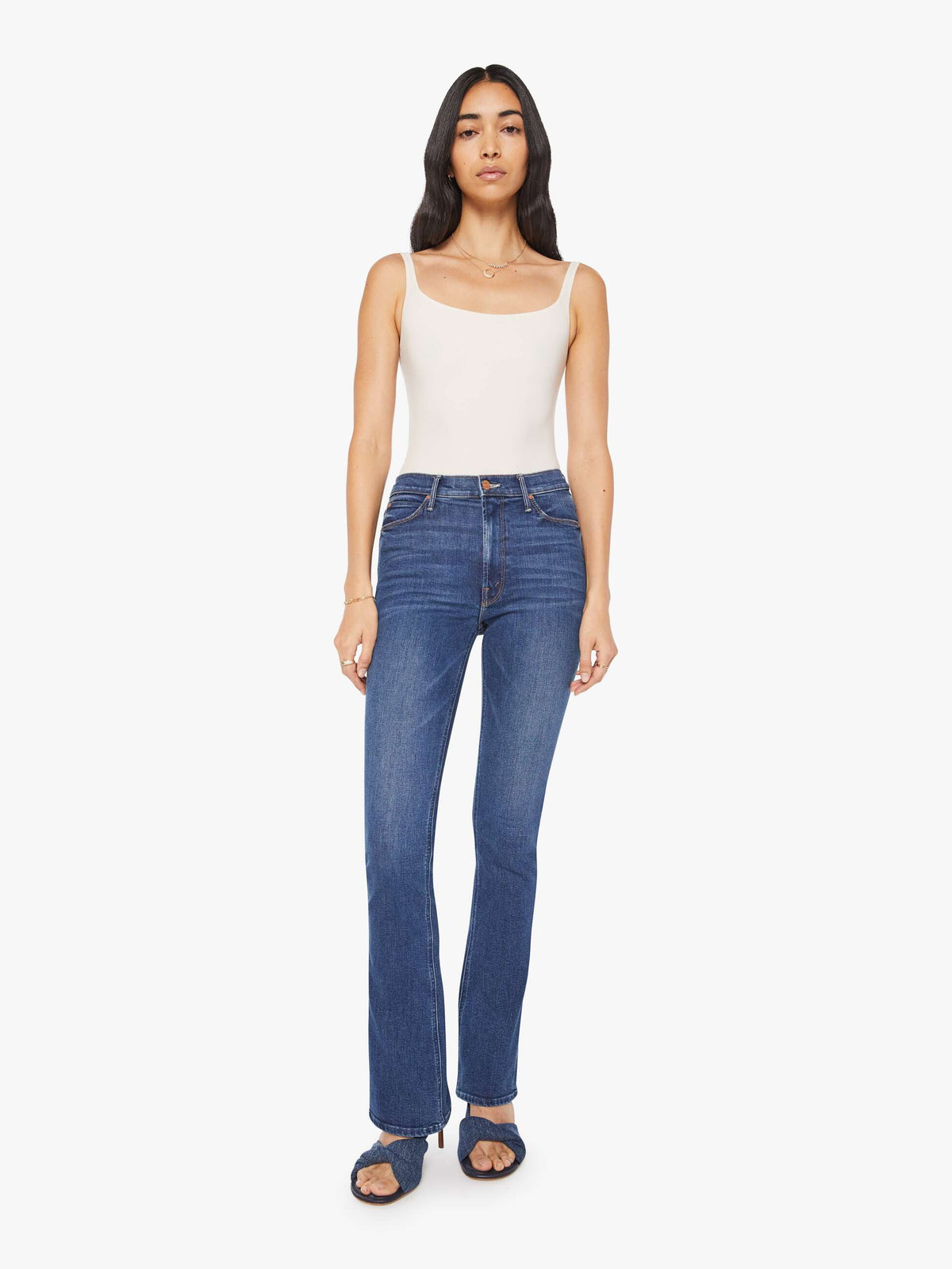 Mother Denim High Waisted Runaway Start Your Engines!