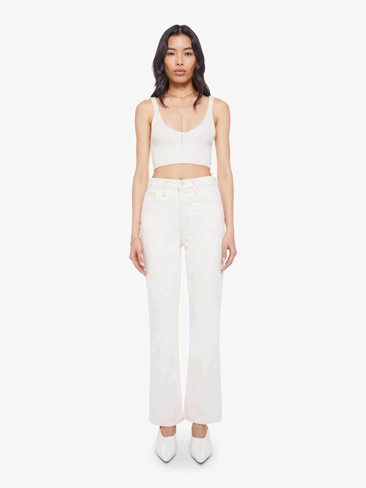 Mother Denim The Scooter Skimp White (Natural)