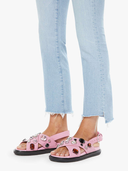 Mother Denim The Insider Crop Step Fray Blue (Light-Pastel)