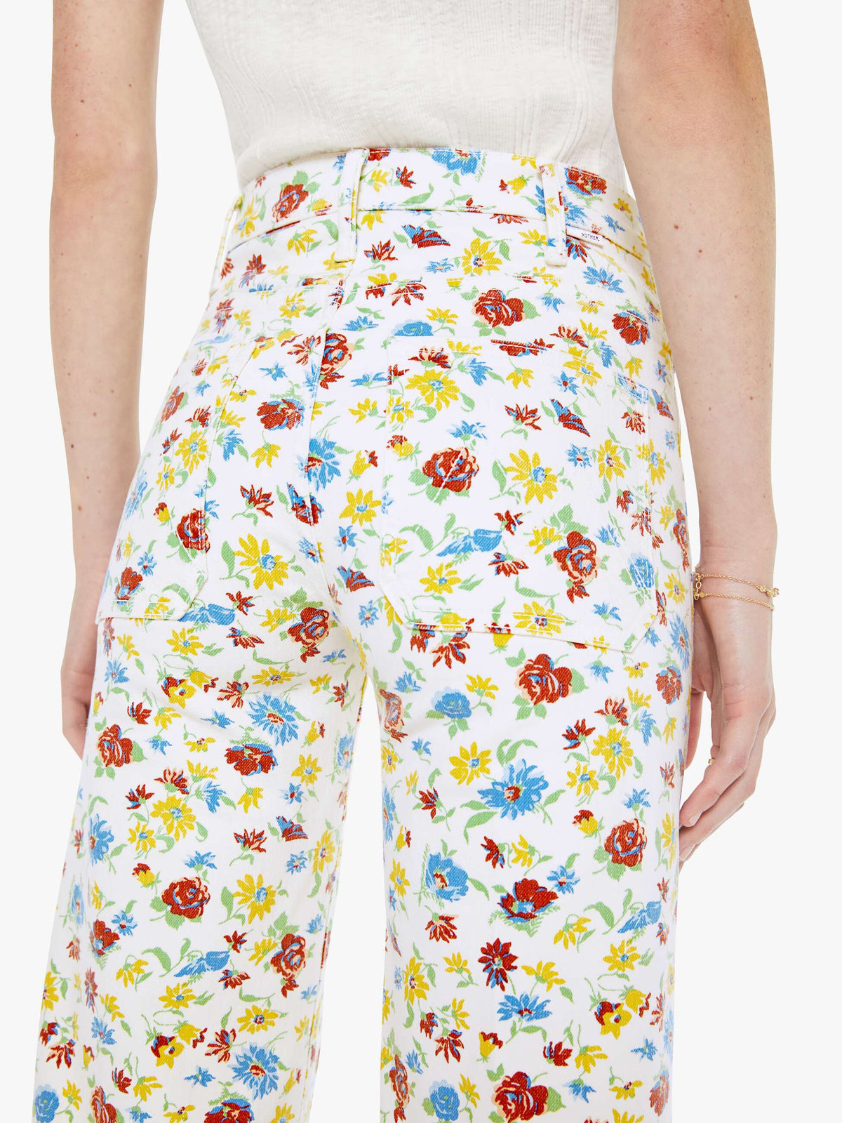Mother Denim The Hustler Roller Patch Pocket Sneak Rose Bowl