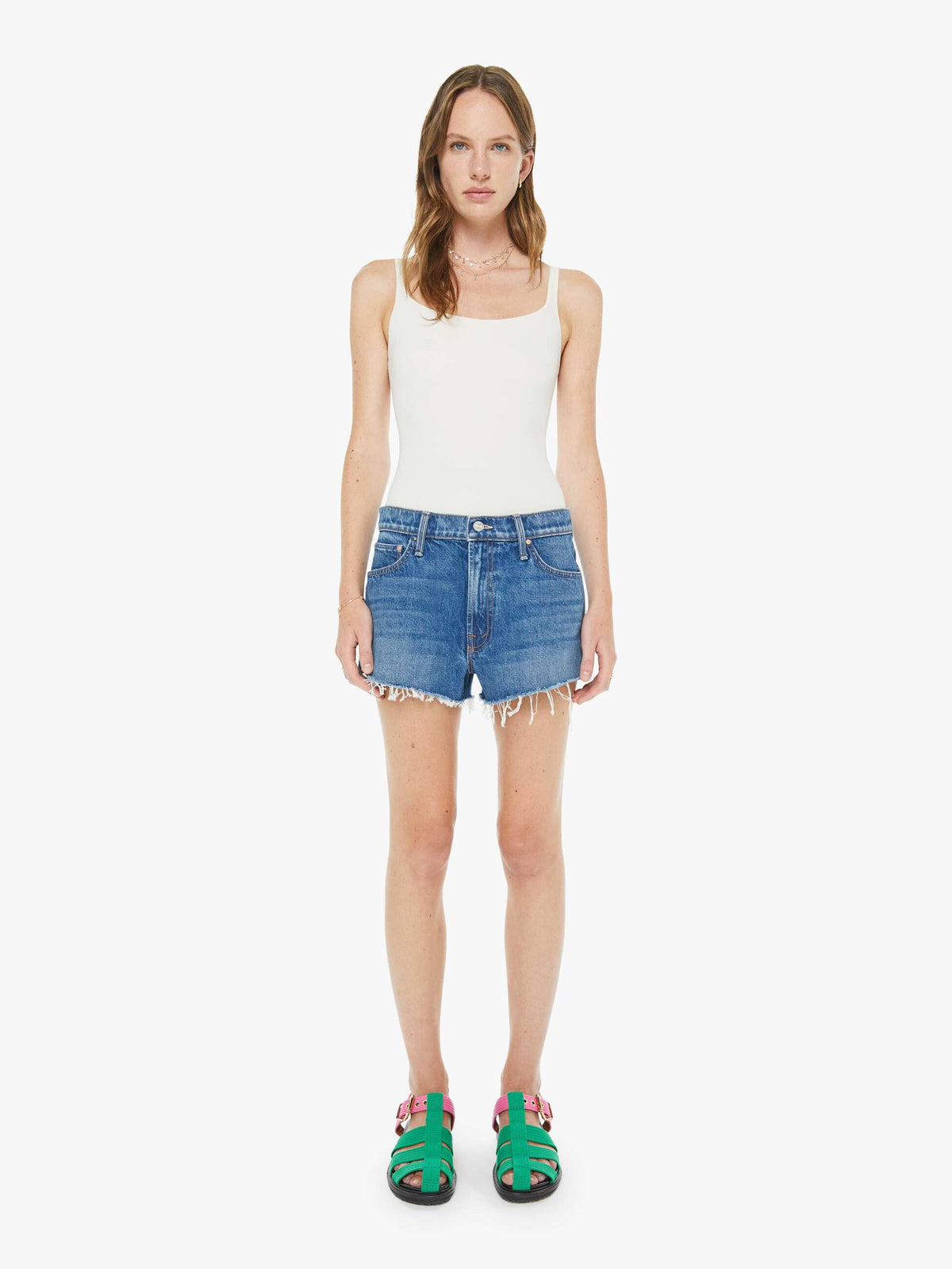Mother Denim The Dodger Short Short Fray Green Thumb