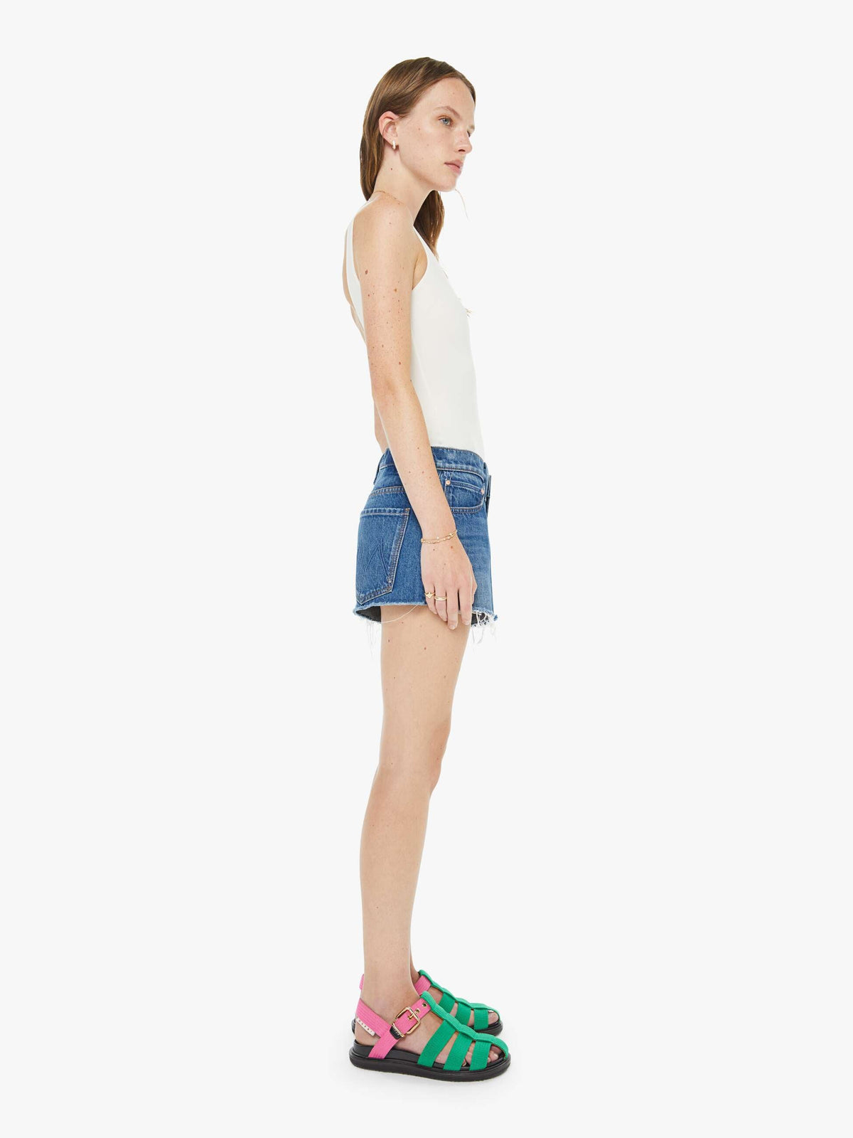 Mother Denim The Dodger Short Short Fray Green Thumb