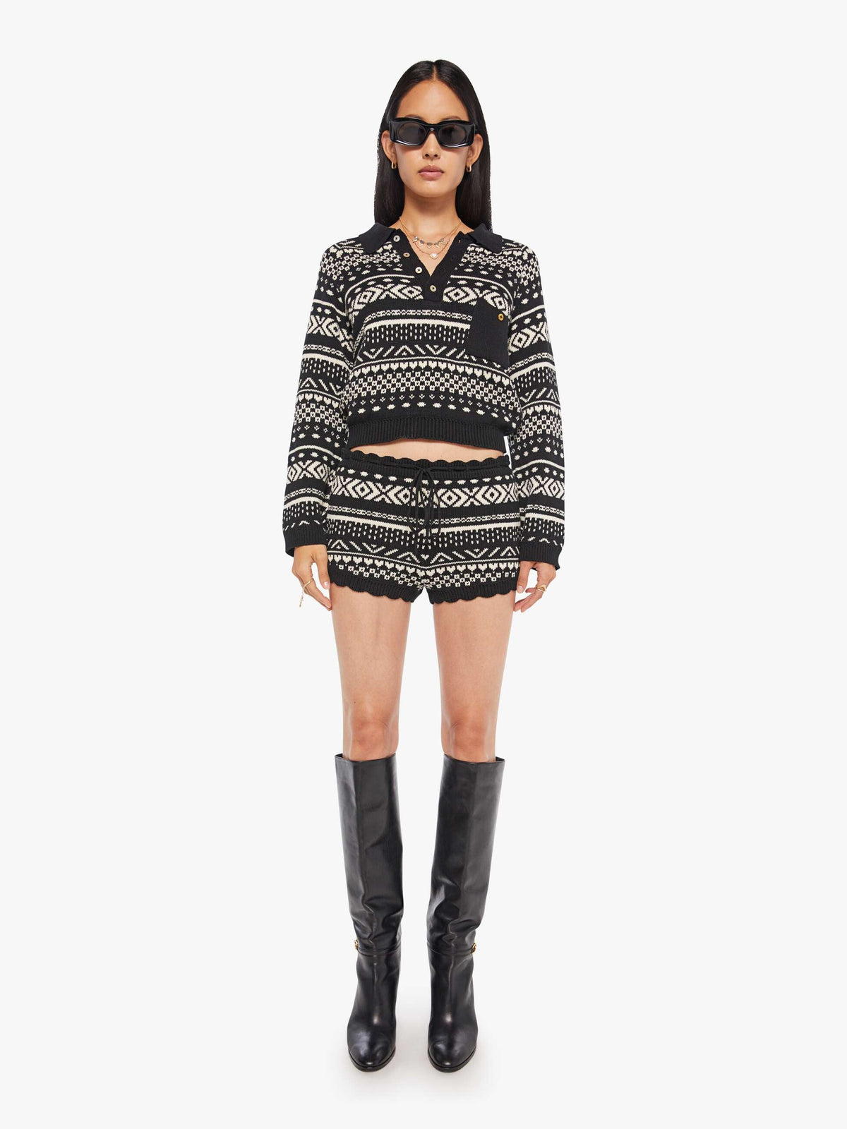 Mother Denim Alix Of Bohemia Shea Short BLACK MARBLE