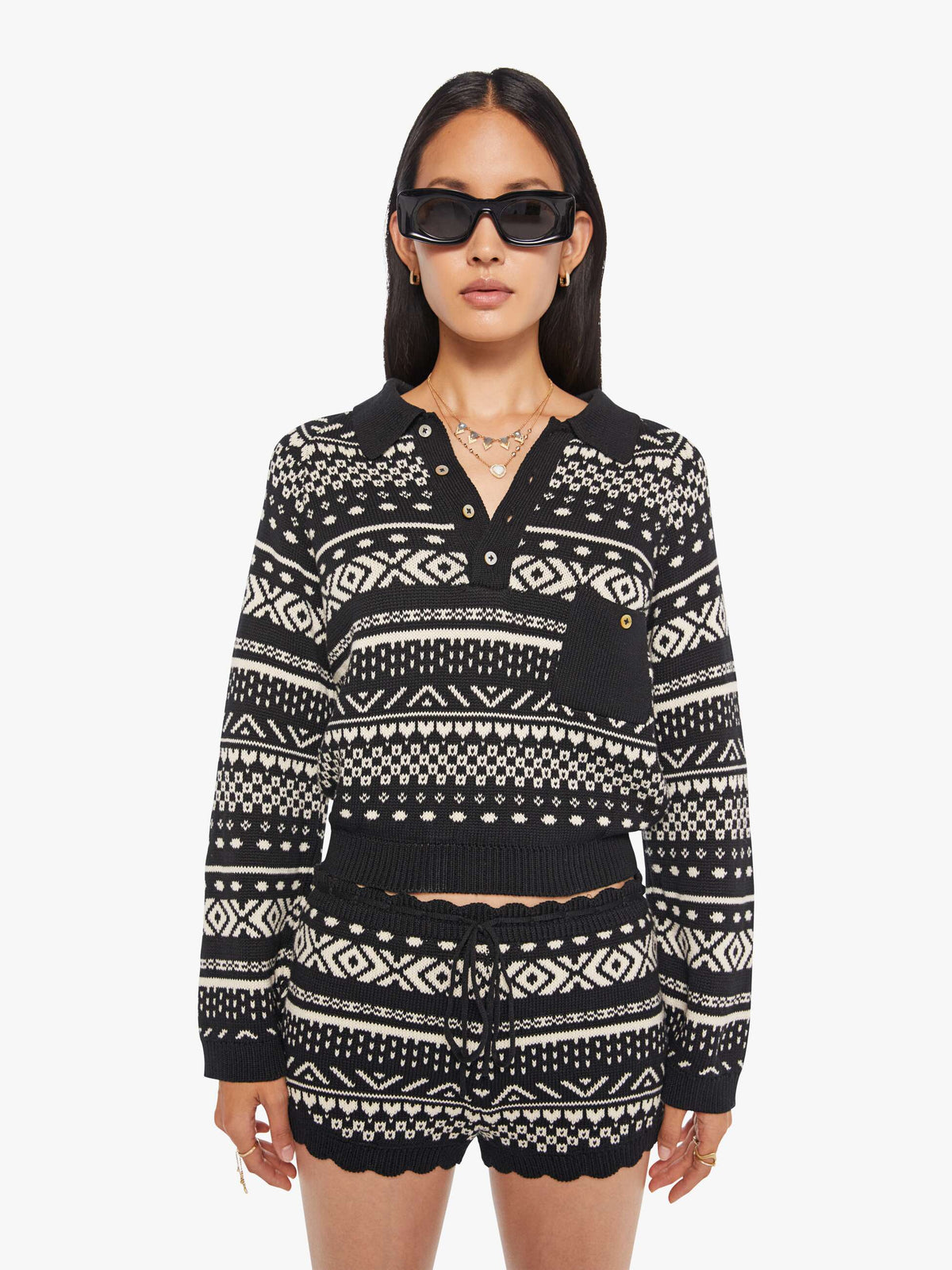 Mother Denim Alix Of Bohemia Shea Short BLACK MARBLE