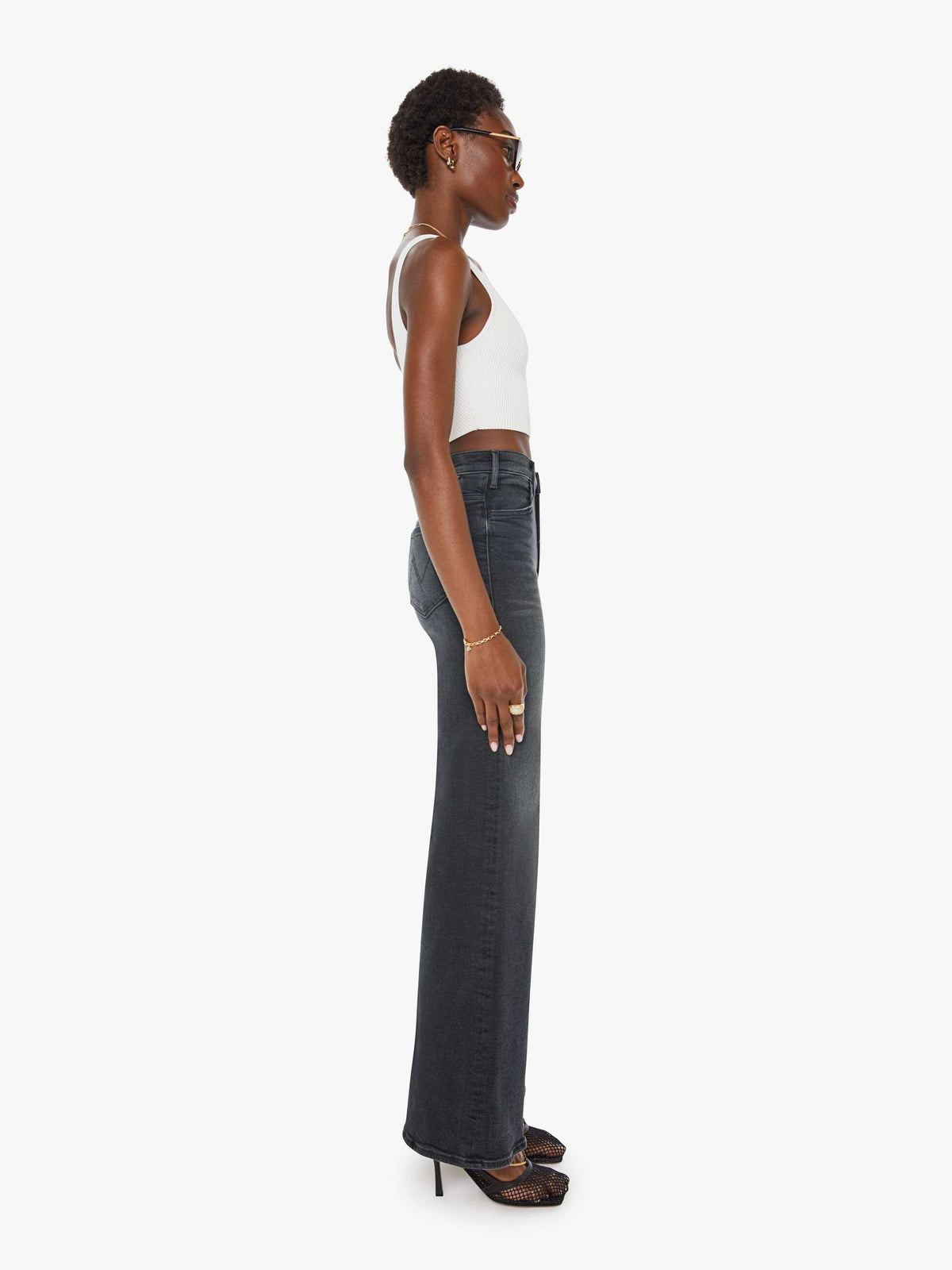 Mother Denim Alix Of Bohemia Fiona Gilded Coin Top Black