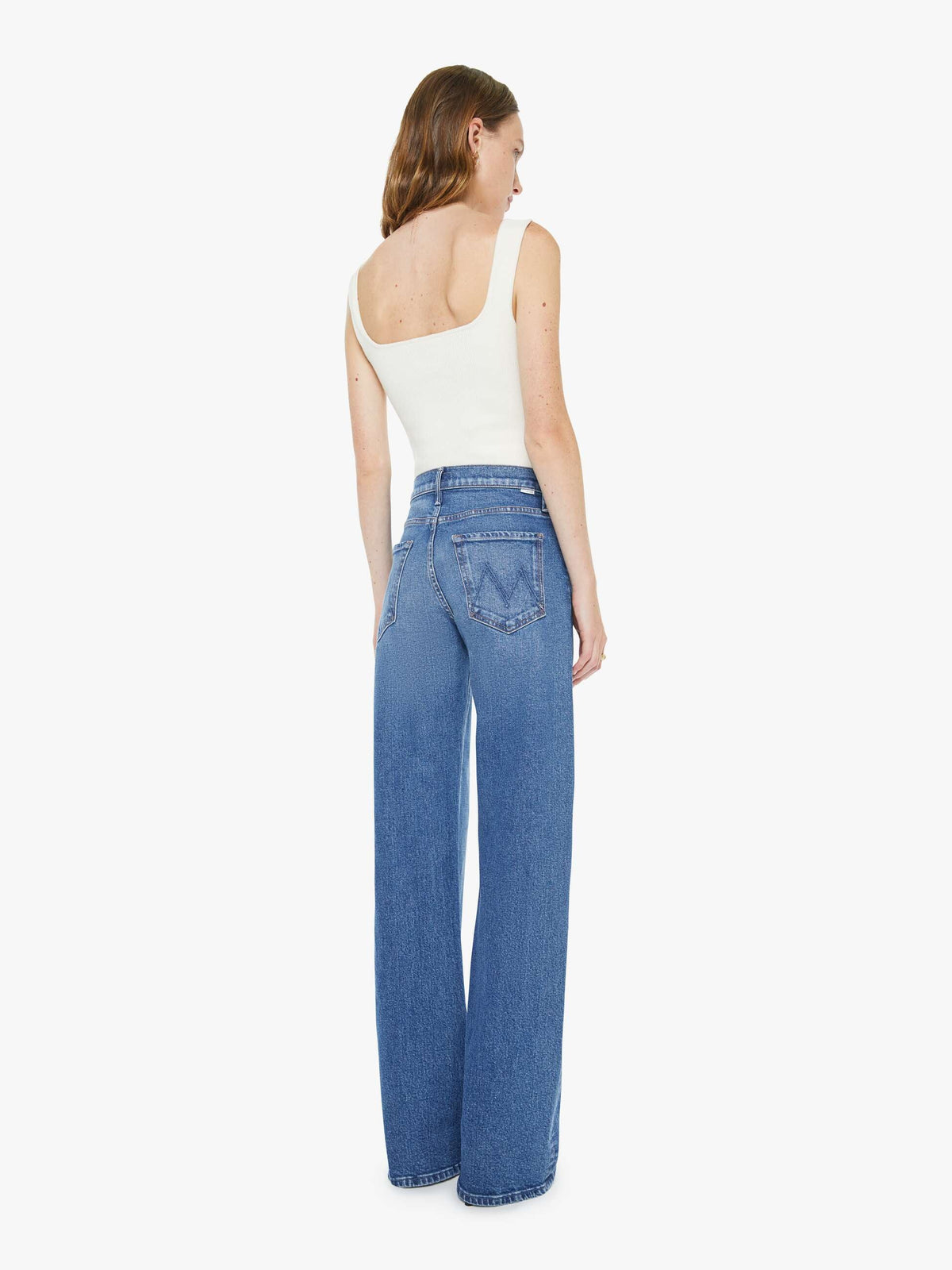 Mother Denim Eterne Cropped V-Neck Sweatshirt White (Natural)