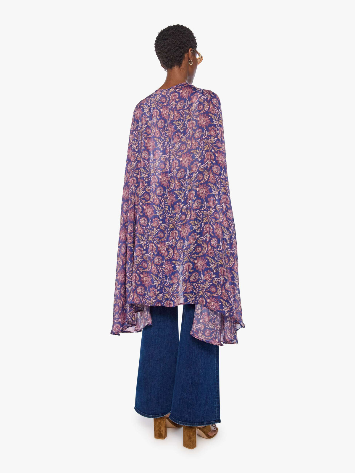 Mother Denim Natalie Martin Karis Long Cape ARTICHOKE MARINER