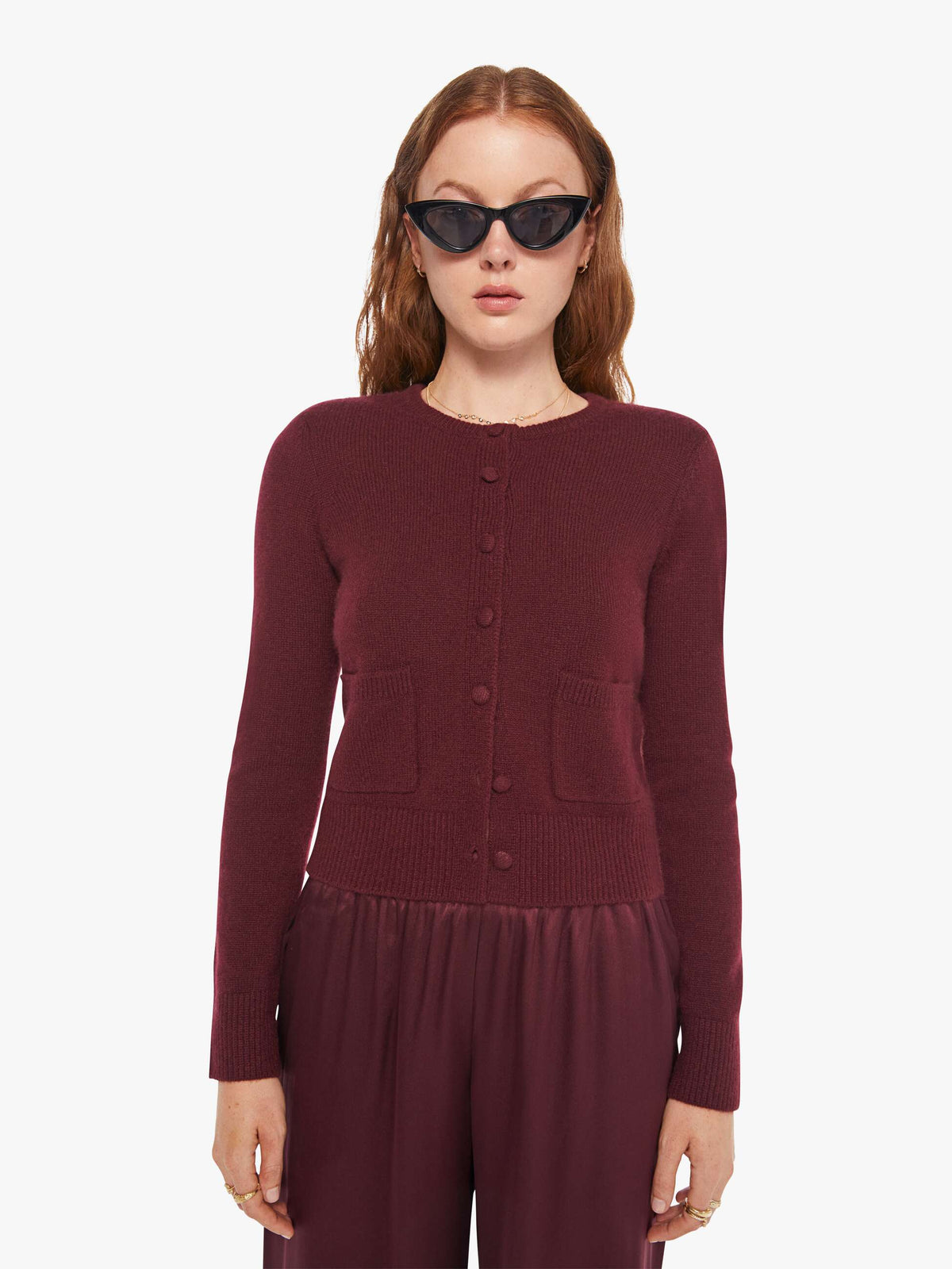 Mother Denim SABLYN Emilia Cardigan BORDEAUX