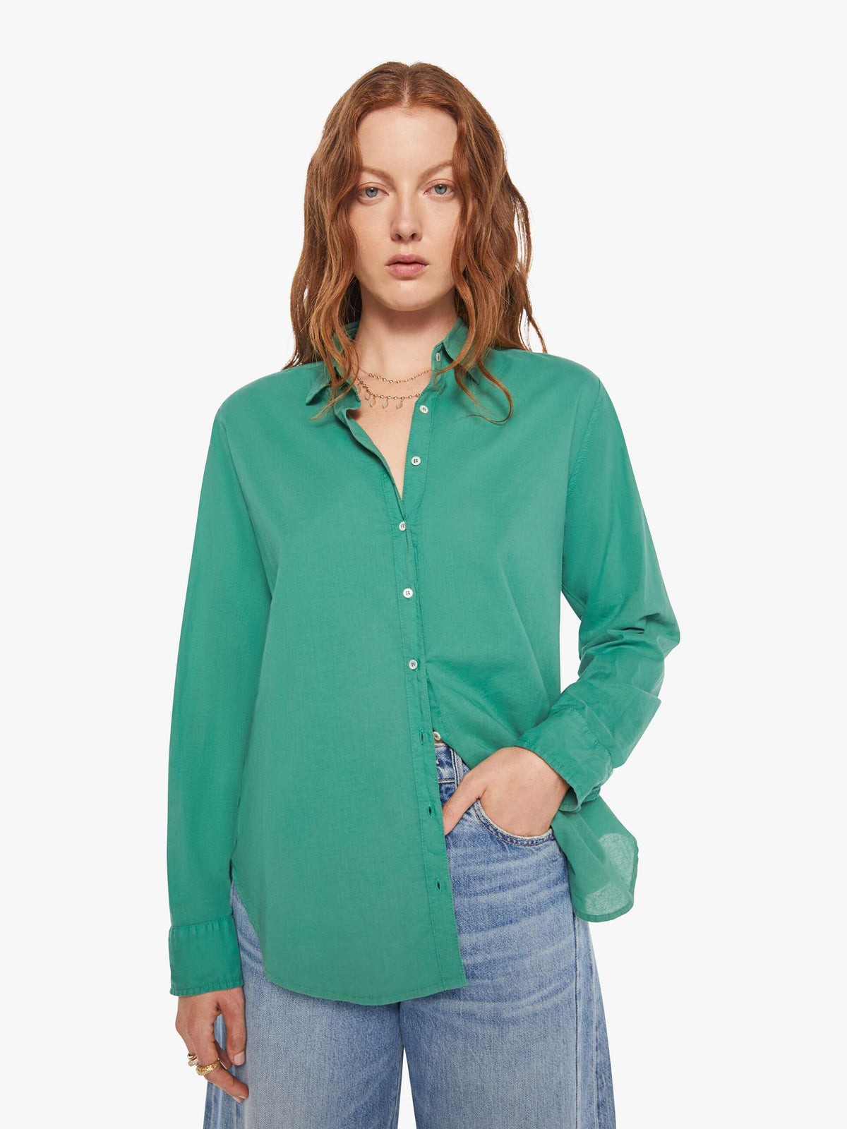 Mother Denim XiRENA Beau Shirt Green (Open)