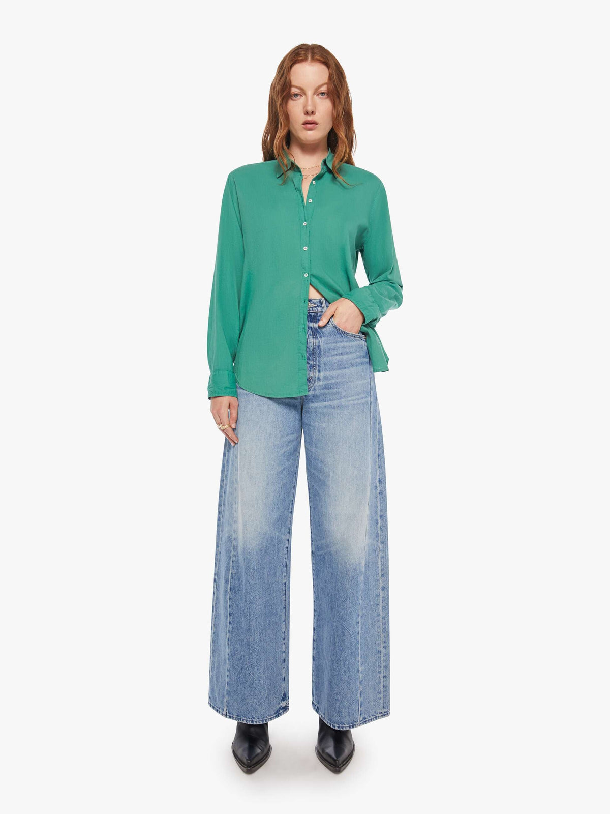 Mother Denim XiRENA Beau Shirt Green (Open)