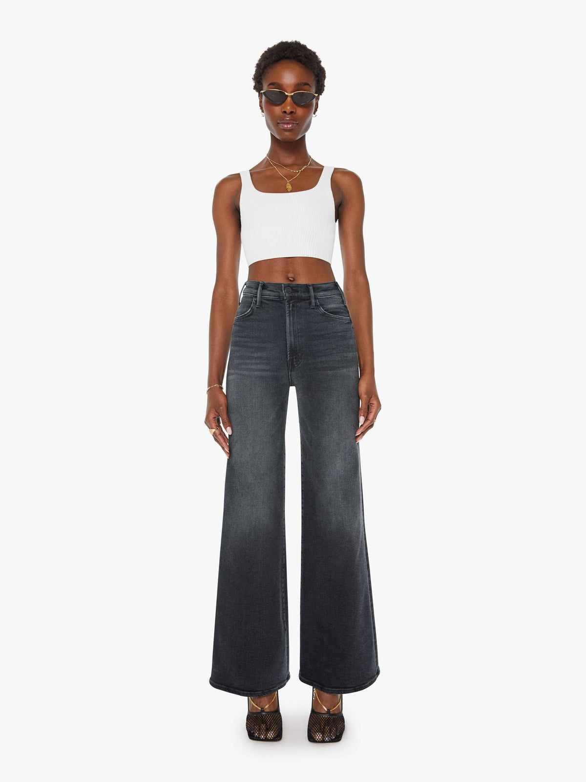 Mother Denim Alix Of Bohemia Fiona Gilded Coin Top Black