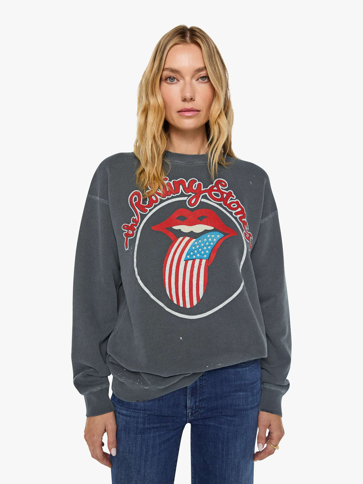 Mother Denim MadeWorn Rolling Stones Sweatshirt DUSK
