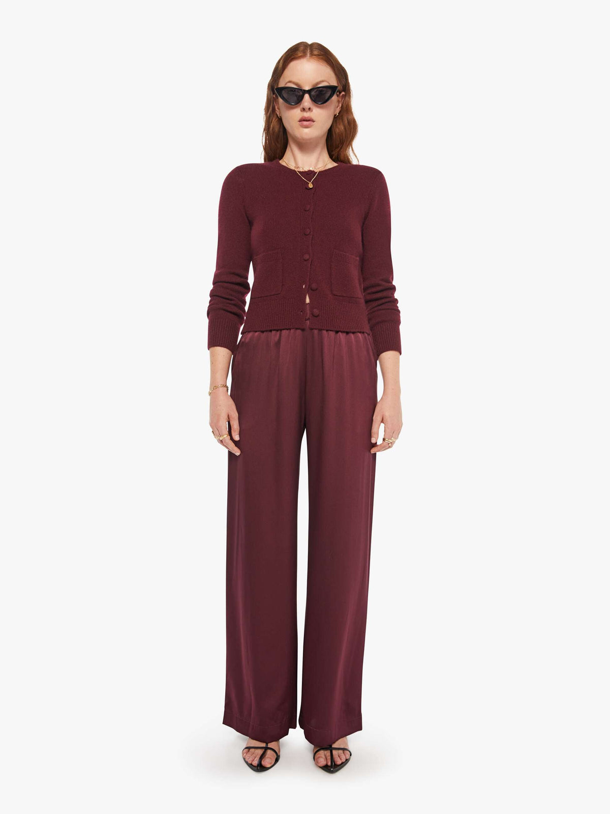 Mother Denim SABLYN Emilia Cardigan BORDEAUX