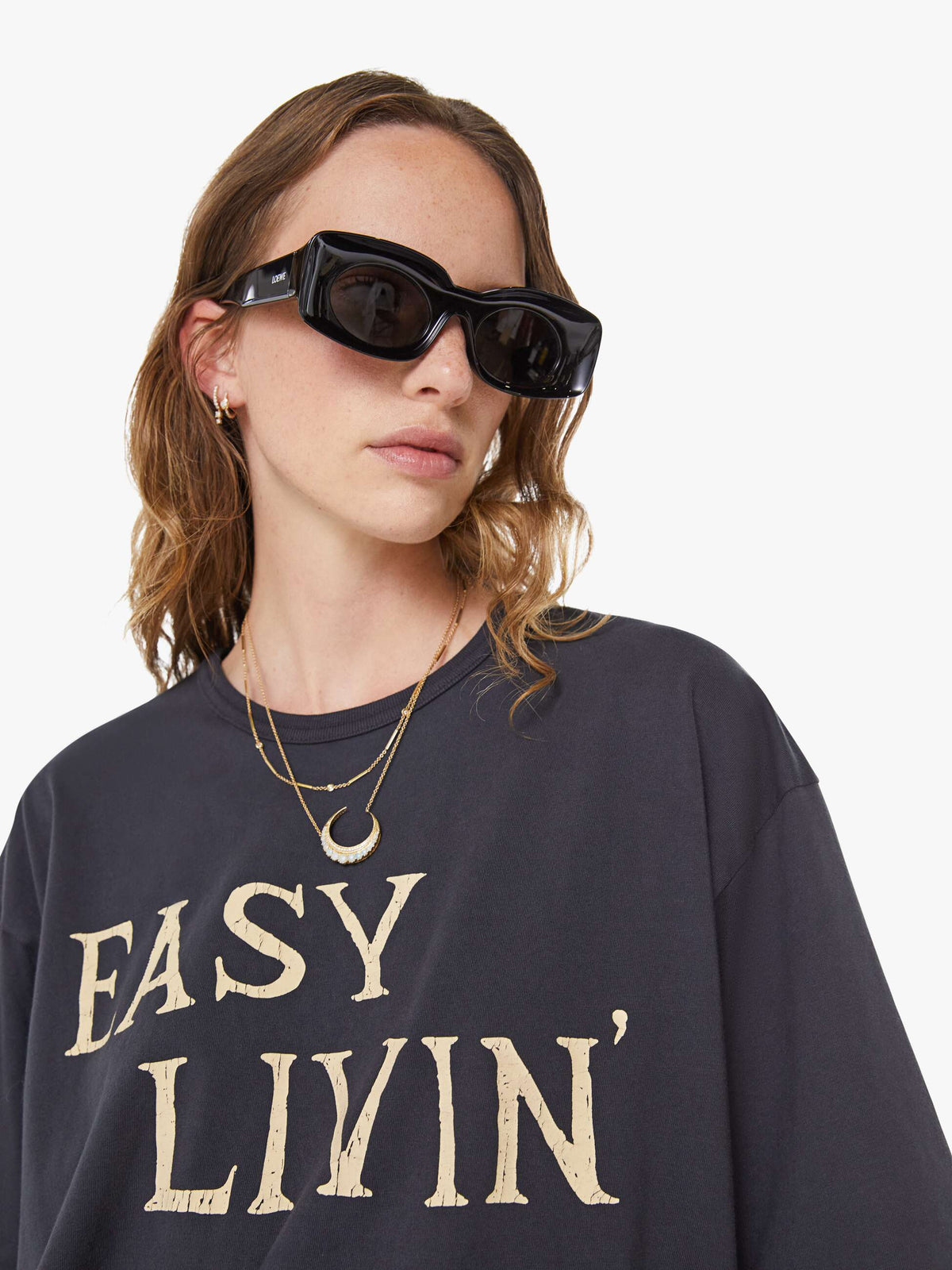 Mother Denim The Coops Tee Black (Charcoal)