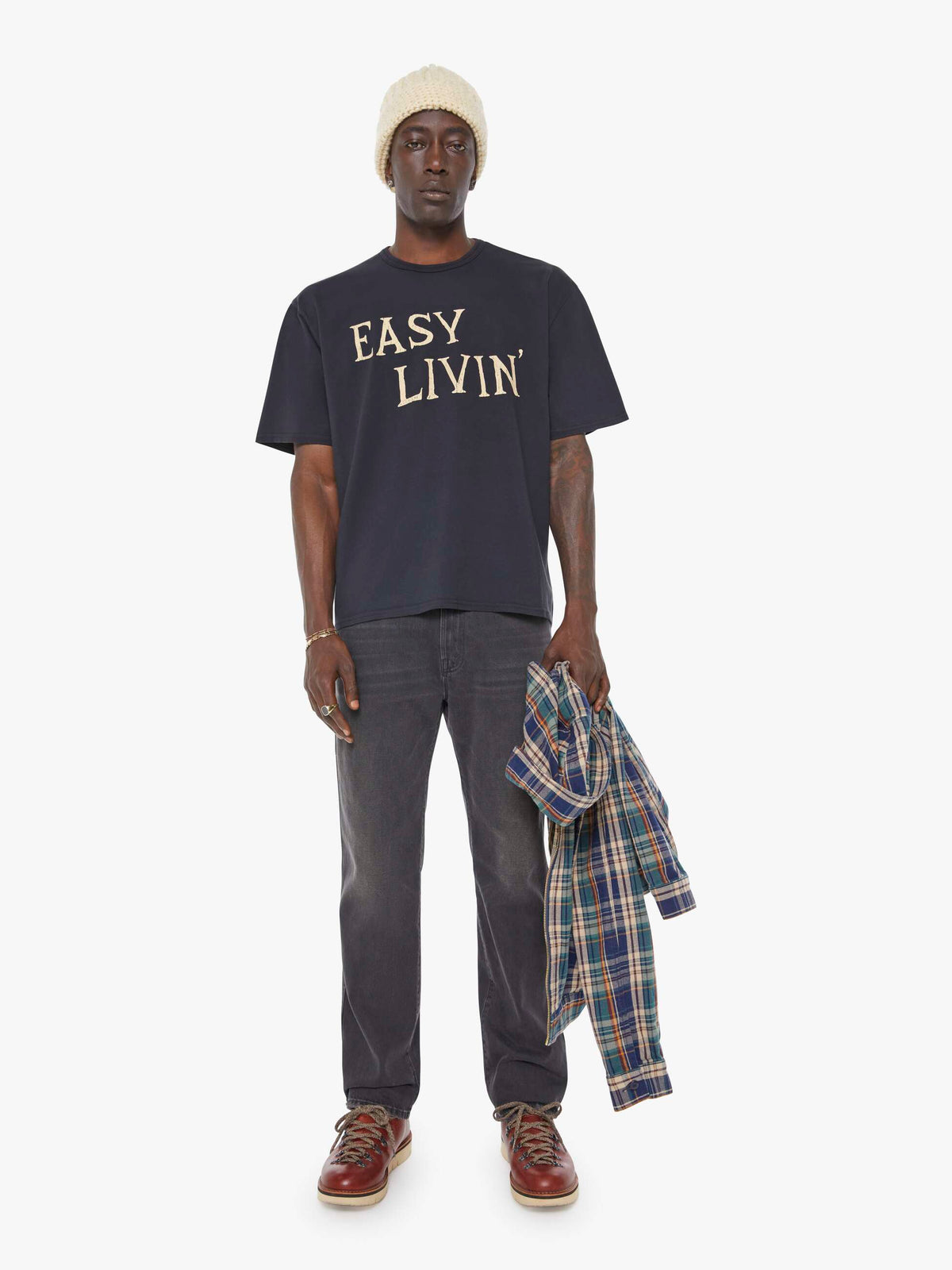 Mother Denim The Coops Tee Black (Charcoal)
