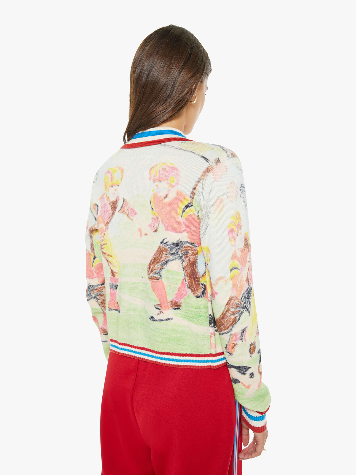 Mother Denim The Slim Raquette Cardigan Scramble
