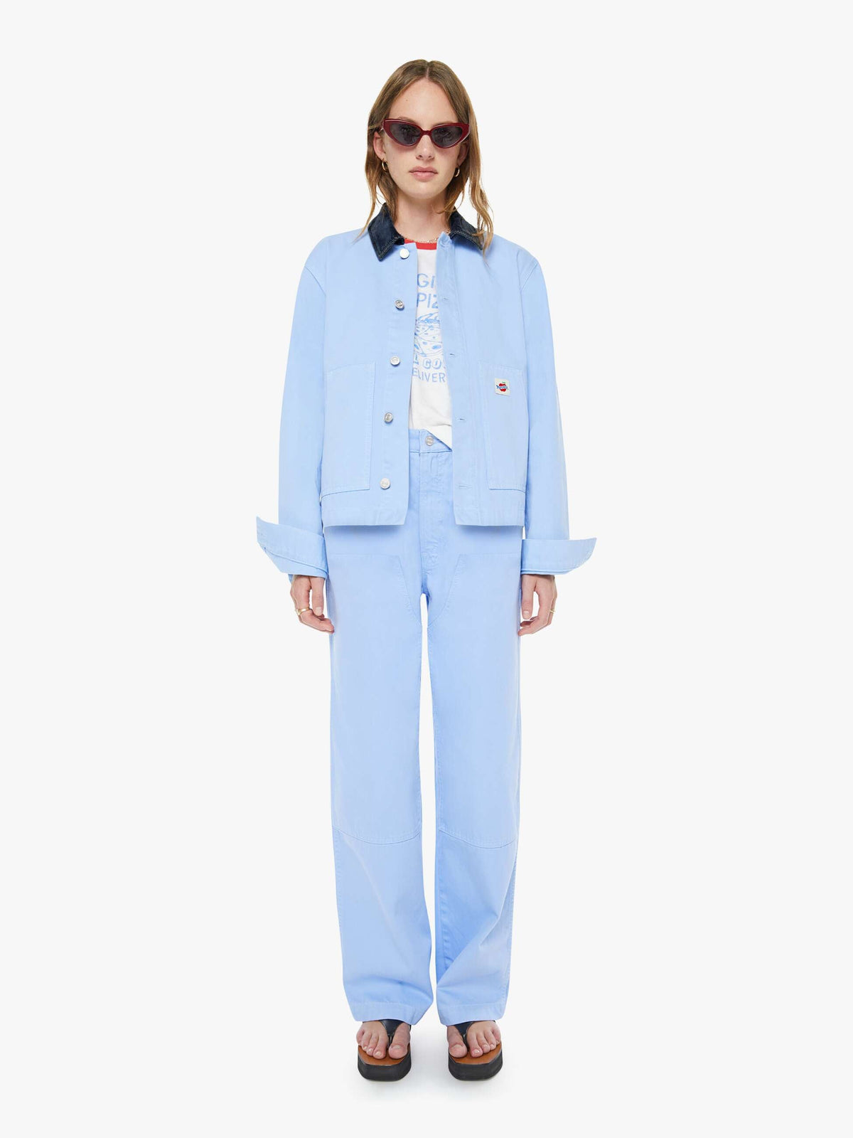 Mother Denim The Frontline Jacket Blue (Light-Pastel)