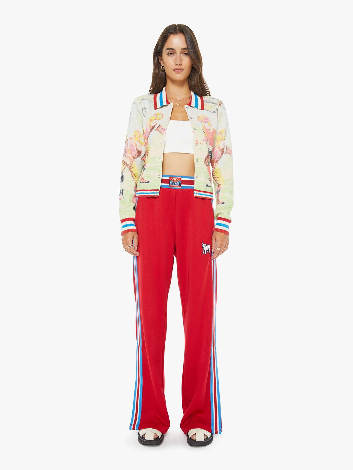 Mother Denim The Sport Rib Personal Best Sneak Tango Red