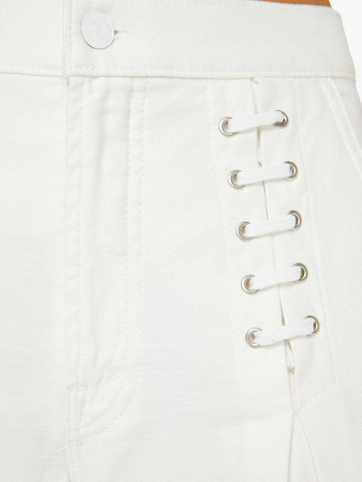 Mother Denim The Undercover Lace Up Sneak White