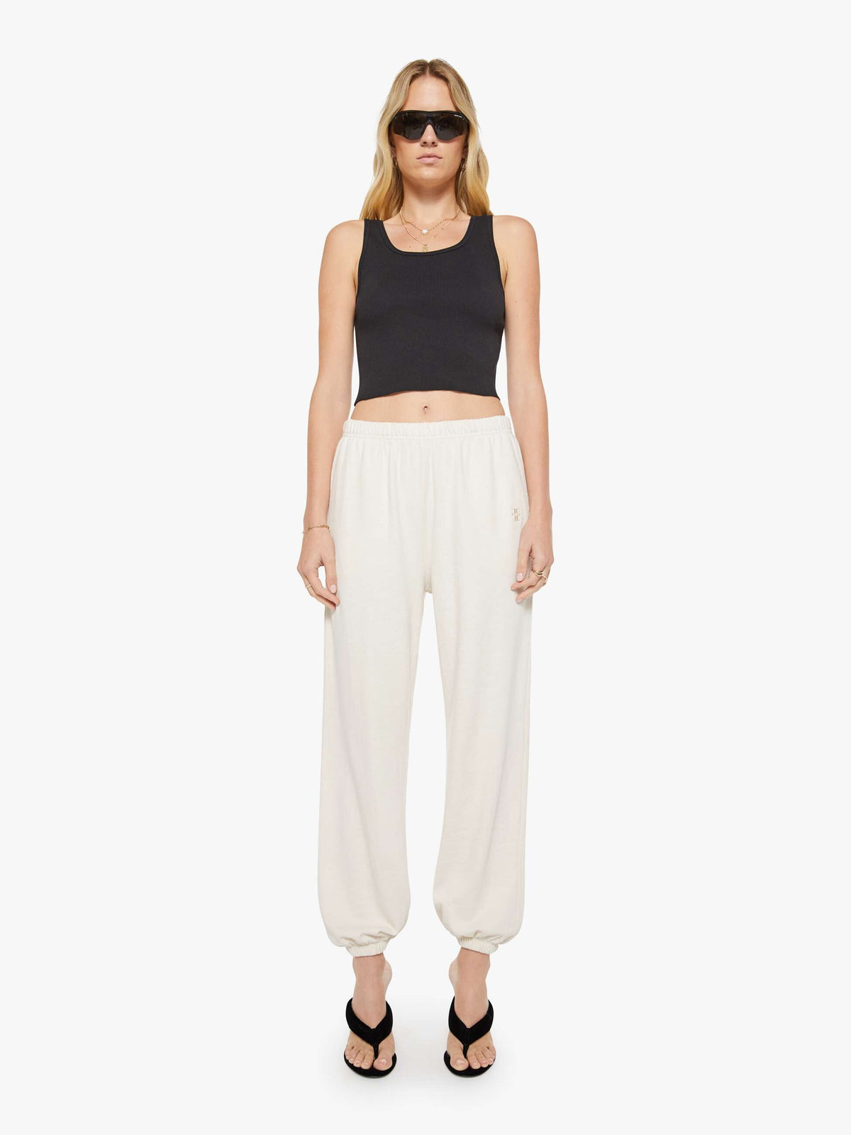 Mother Denim Eterne Boyfriend Pocket Sweatpant White (Natural)