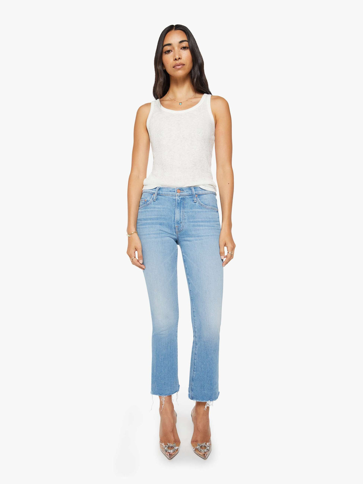 Mother Denim The Boxy Goodie Goodie True Blue And Fluff
