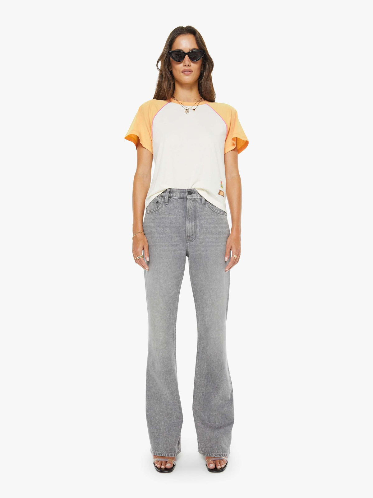 Mother Denim The Half Square Antique White