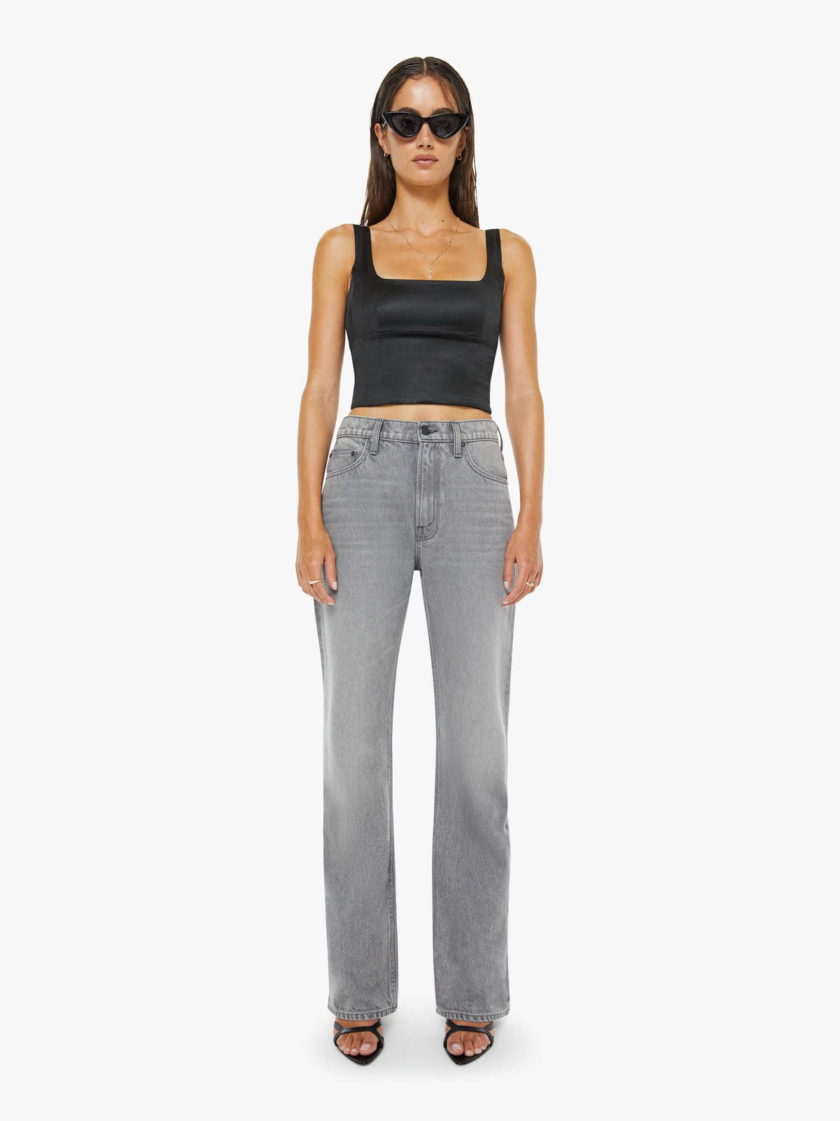 Mother Denim The Half Square Antique White