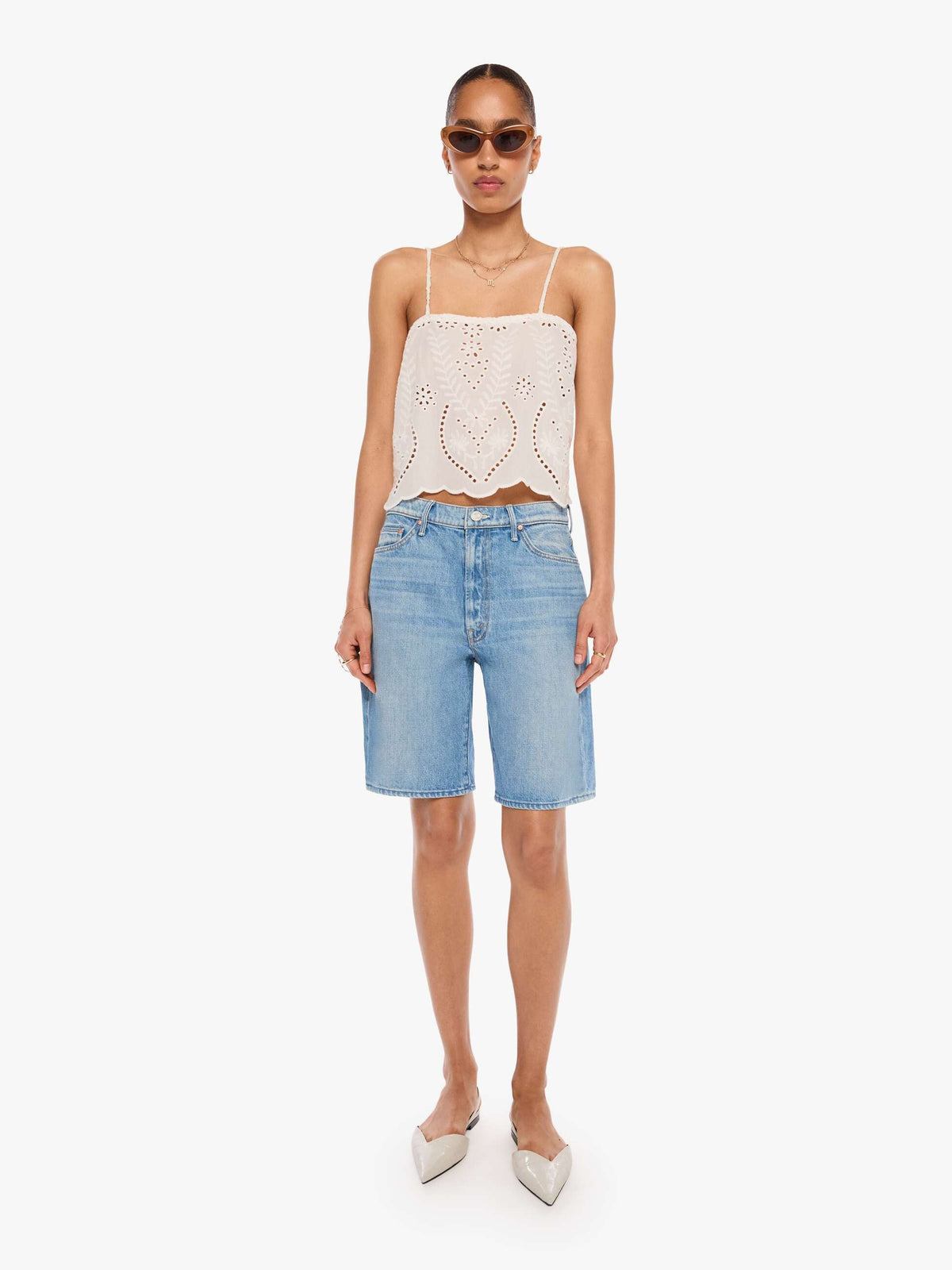 Mother Denim Natalie Martin Fern Cami ATHENA EMBROIDERY SALT