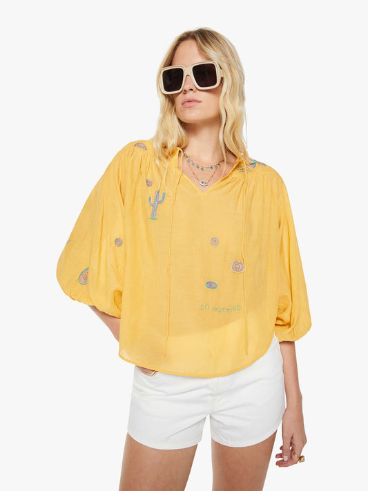 Mother Denim The Breeze Yoke Top Golden Apricot