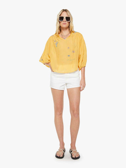 Mother Denim The Breeze Yoke Top Golden Apricot