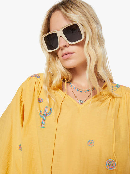 Mother Denim The Breeze Yoke Top Golden Apricot
