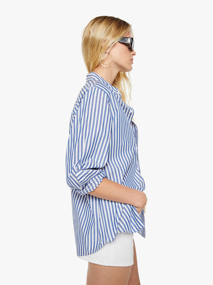 Mother Denim The Bestie White And Blue Stripe