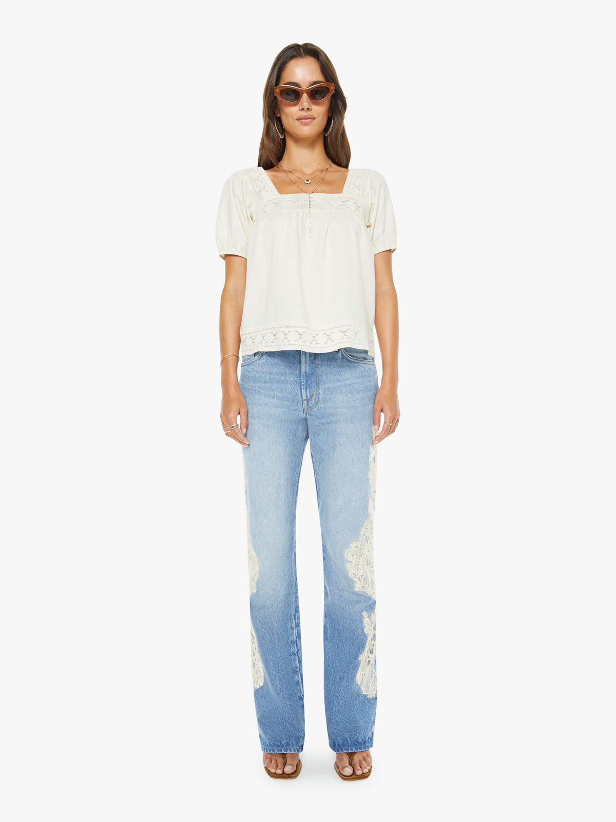 Mother Denim The Memory Lane Puff Sleeve Early Bird