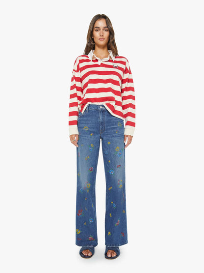 Mother Denim The Boxy Match Tango Red And Cream