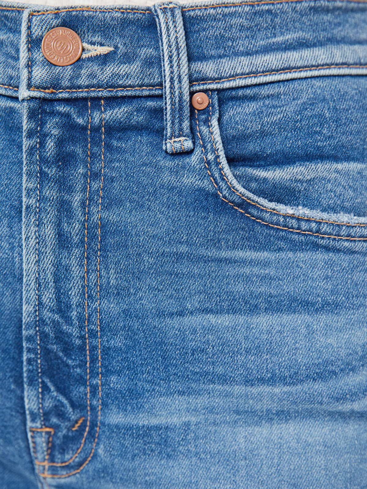 Mother Denim High Waisted Rider Bermuda Short Fray Float My Boat