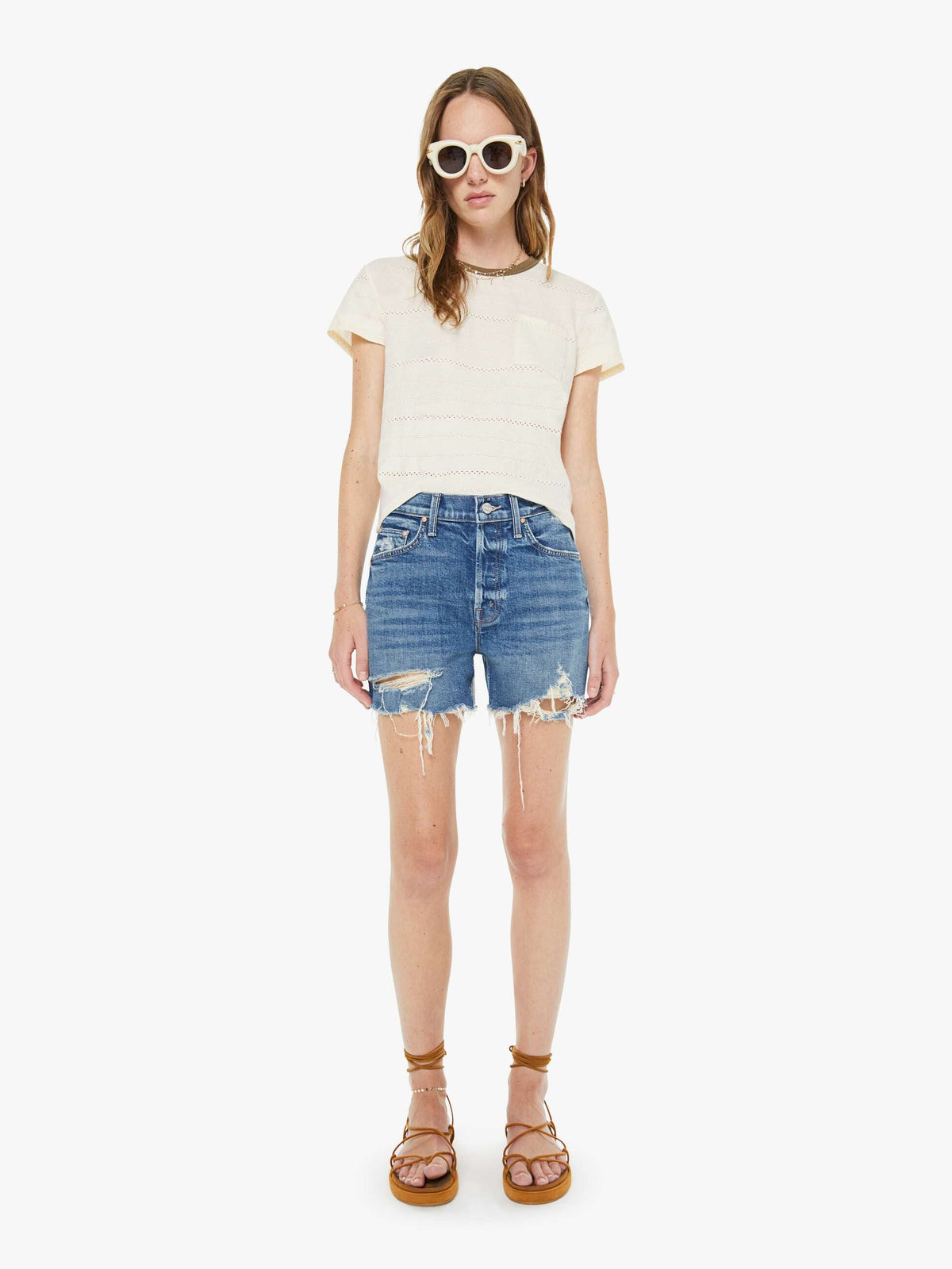 Mother Denim The Skipper Short N' Long Chew Girls Just Want To Have Sun