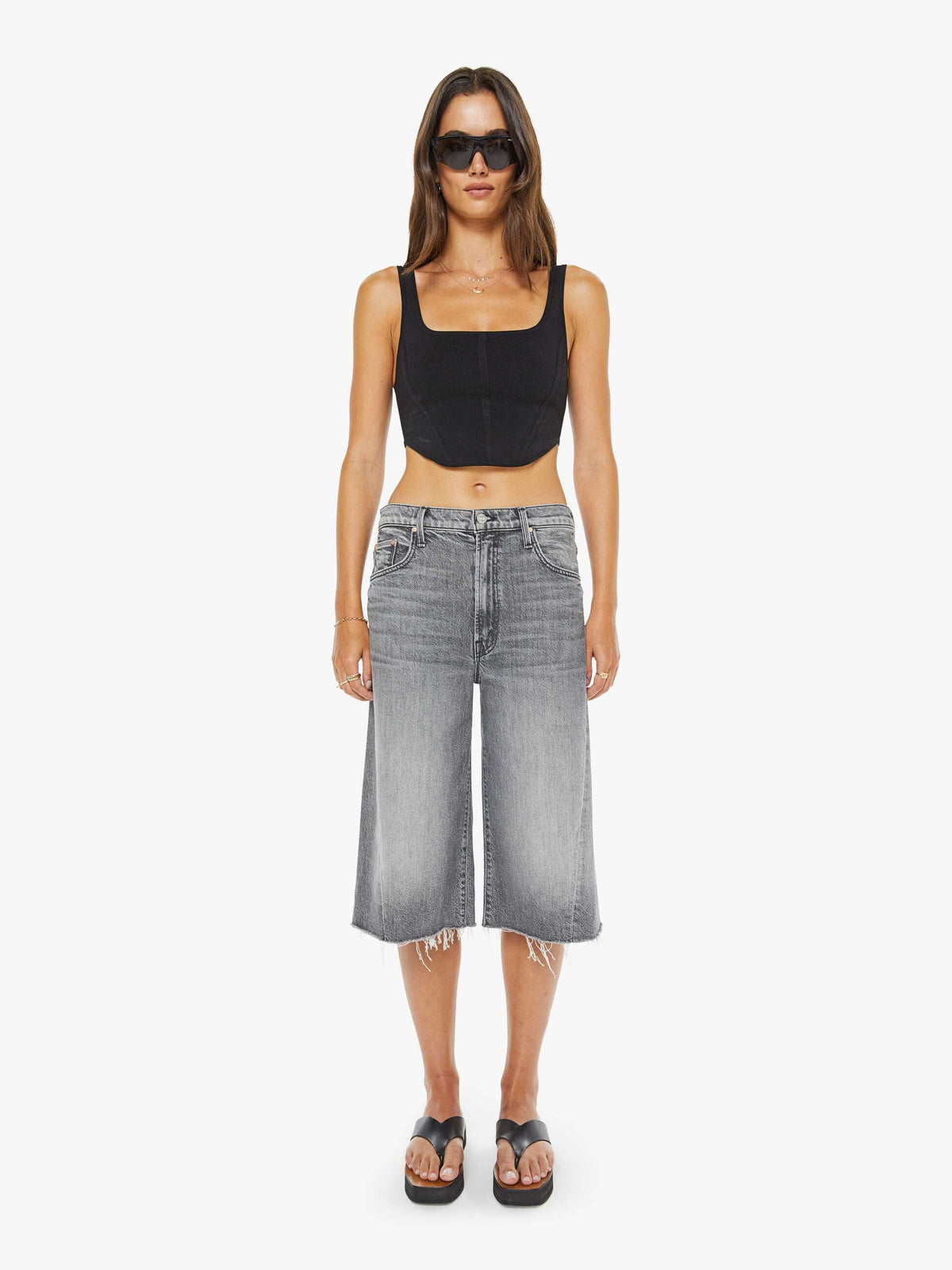 Mother Denim The Whole Lot Zip Twist Fray Bait And Switch
