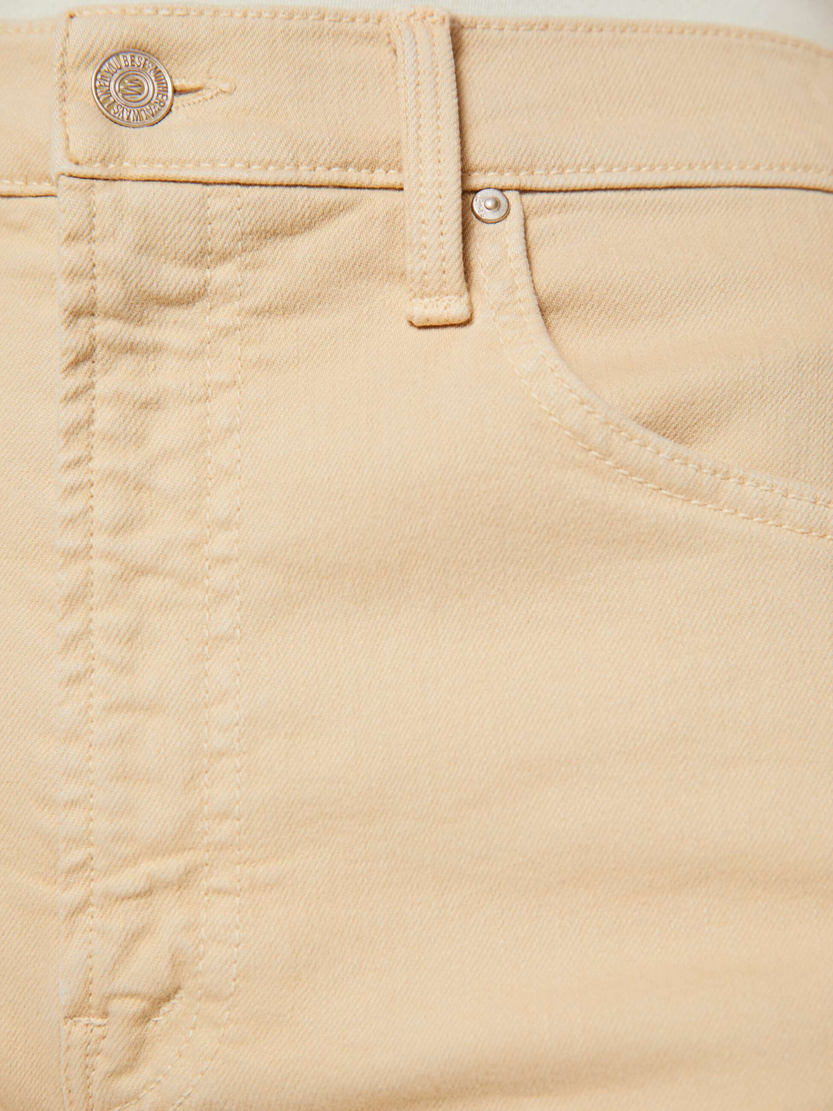 Mother Denim The Whole Lot Twist Zip Almond Buff