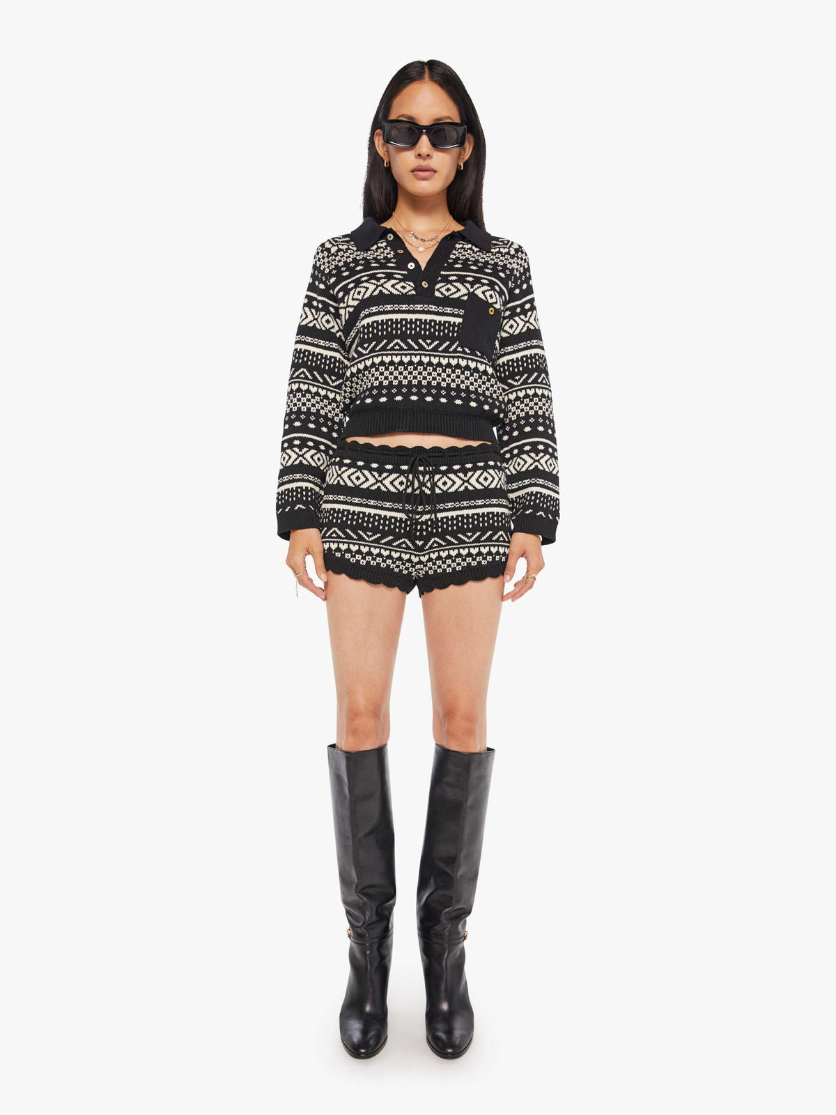 Mother Denim Alix Of Bohemia Shea Short BLACK MARBLE