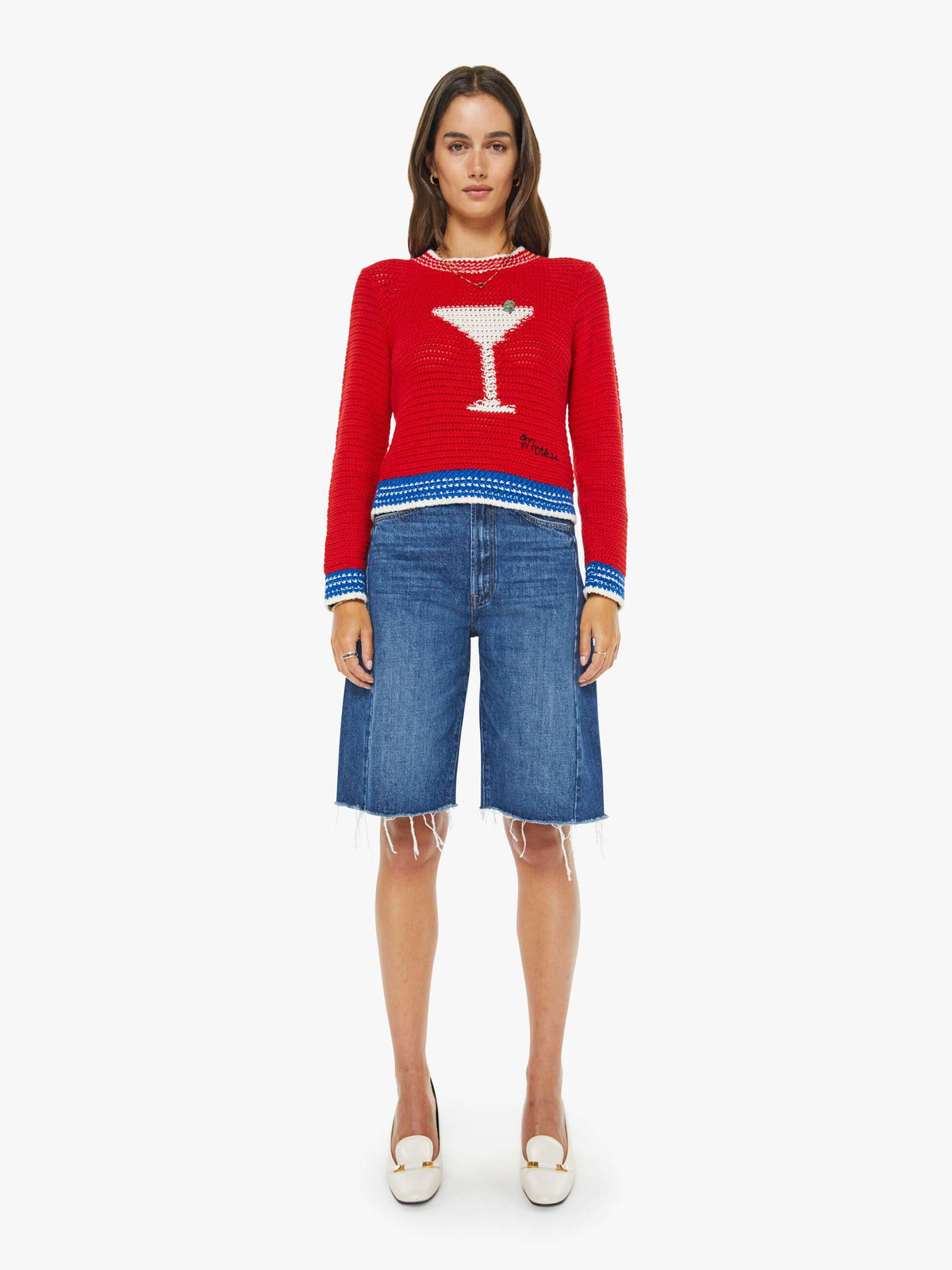 Mother Denim The Mini Pullover Bottoms Up