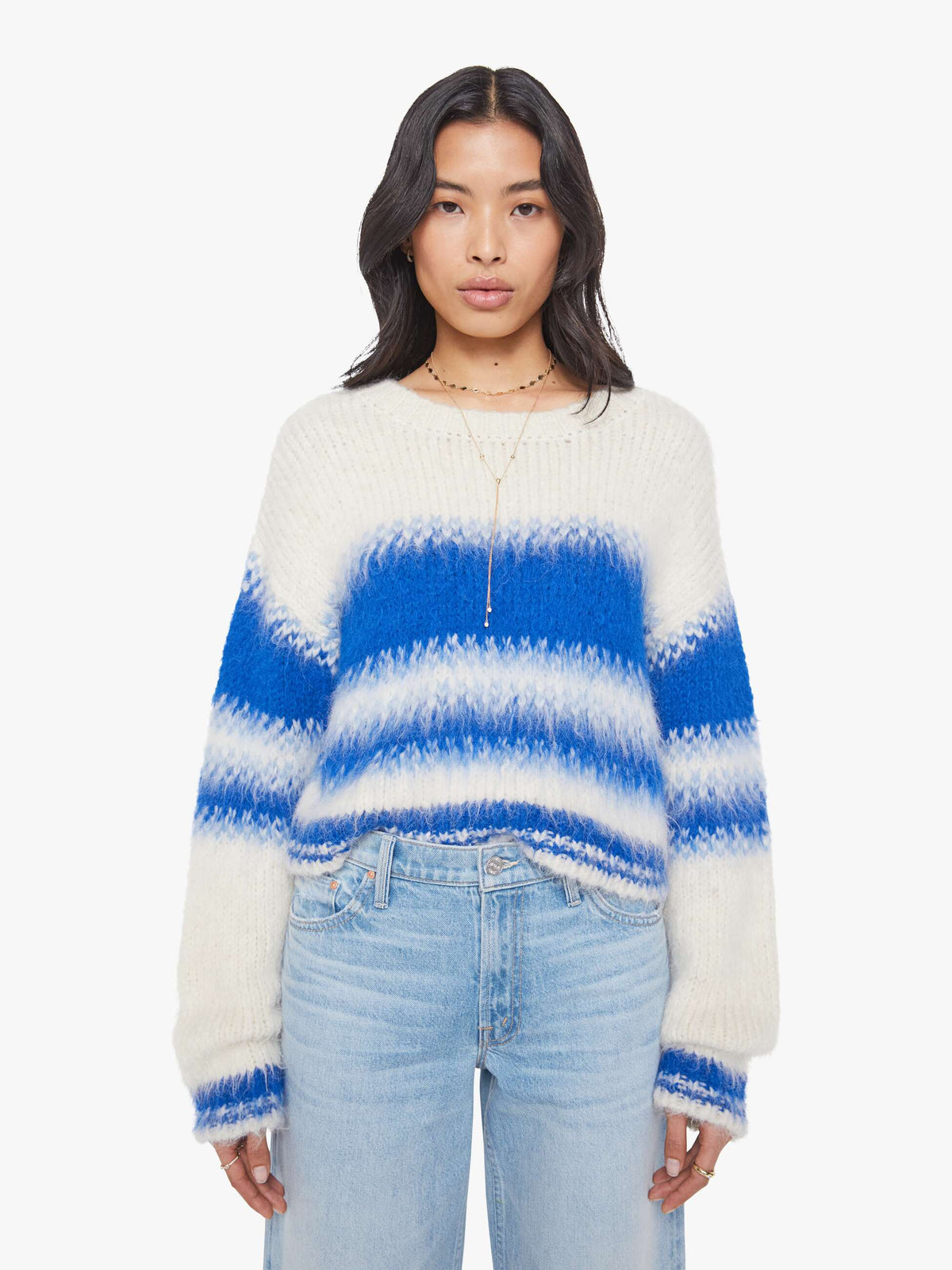 Mother Denim The Crop Jumper Blurred Lines