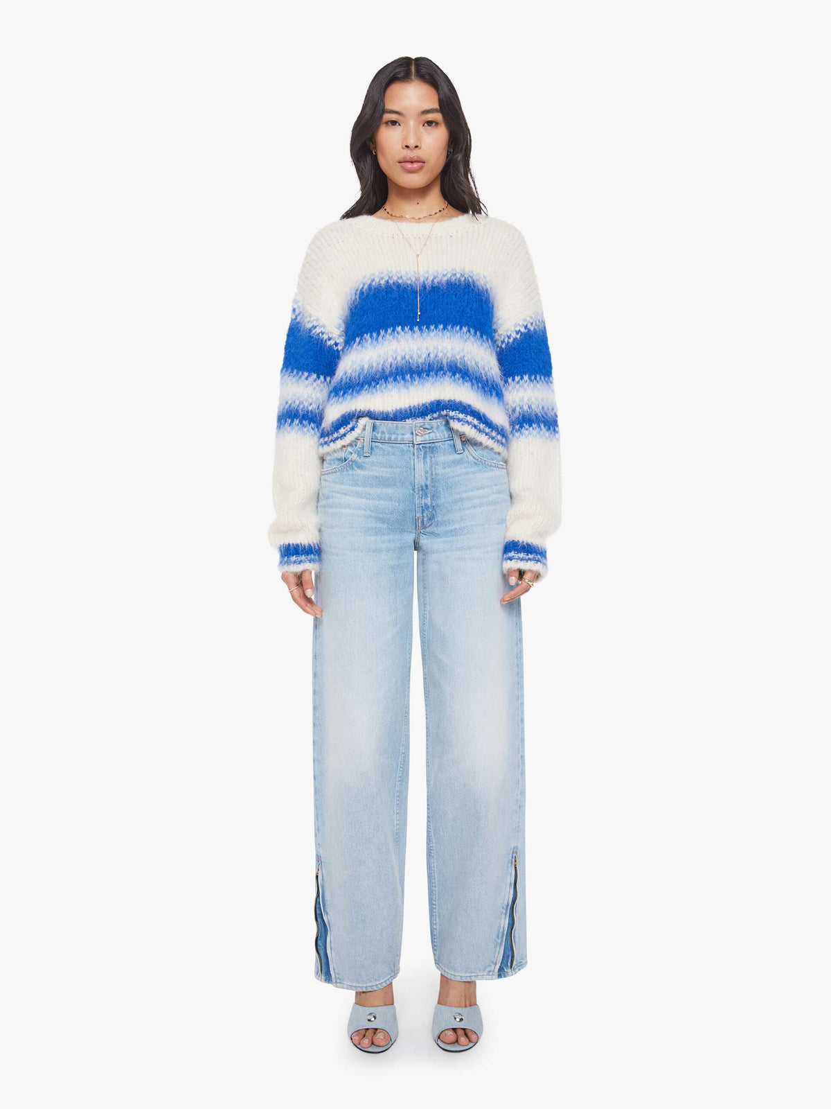 Mother Denim The Crop Jumper Blurred Lines